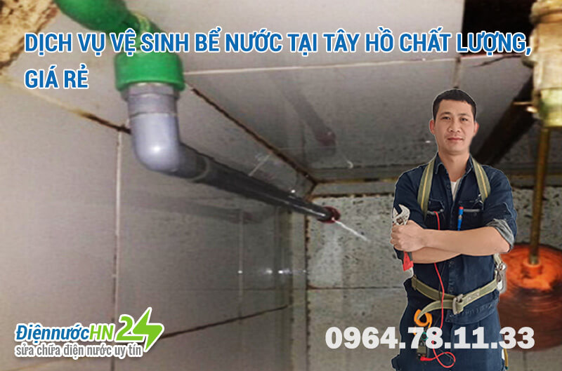 Vệ sinh bể nước tại Tây Hồ