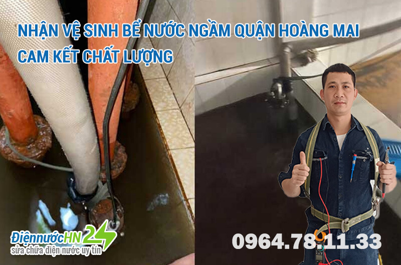 Vệ sinh bể nước quận Hoàng Mai