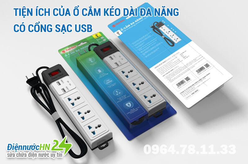 Tiện ích khi sử dụng Ổ cắm kéo dài đa năng có cổng sạc USB 