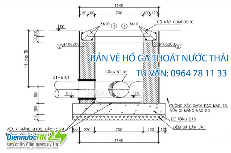 Bản vẽ hố ga thoát nước thải