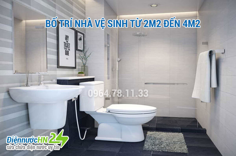 Bố trí nhà vệ sinh từ 2m2 đến 4m2 Bố trí nhà vệ sinh từ 2m2 đến 4m2