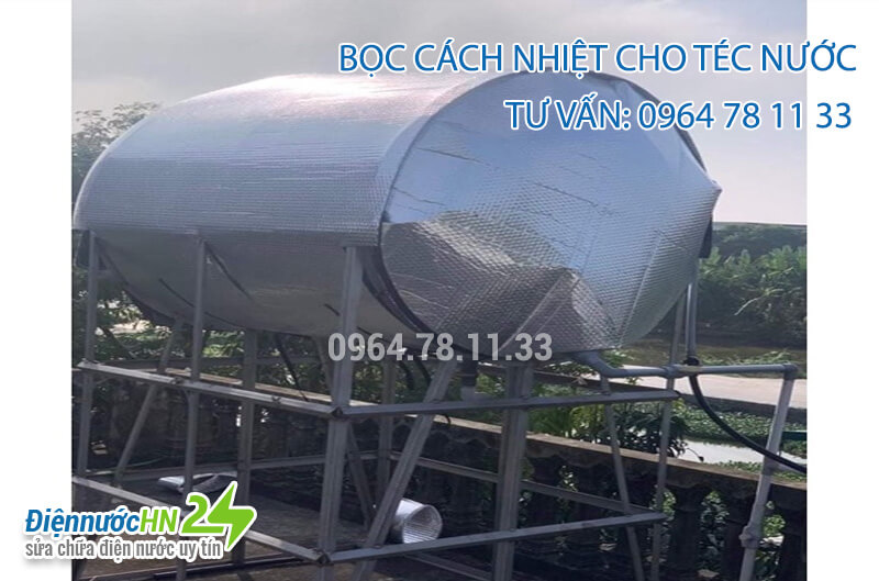 Bọc cách nhiệt cho téc nước Bọc cách nhiệt cho téc nước