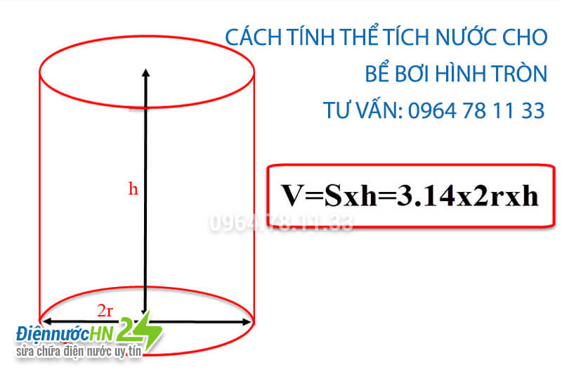 Cách tính thể tích bể bơi hình tròn Cách tính thể tích bể bơi hình tròn