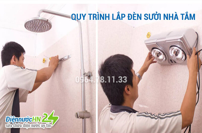 Cách lắp đèn sưởi nhà tắm nhanh, đúng kỹ thuật