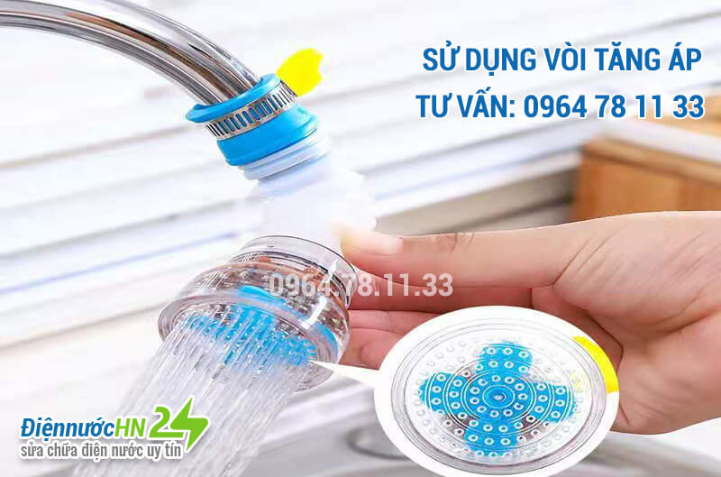 Sử dụng vòi tăng áp Sử dụng vòi tăng áp