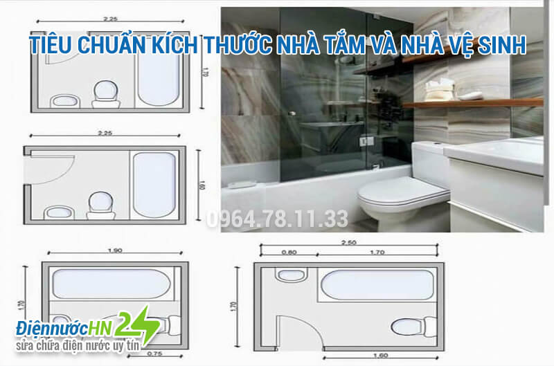 Tìm hiểu kích thước nhà vệ sinh và nhà tắm tiêu chuẩn